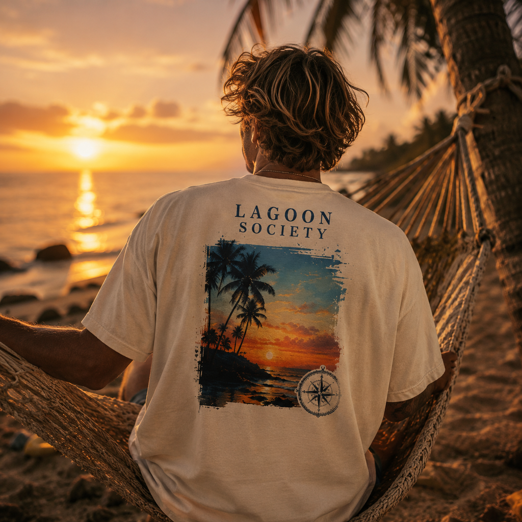 Sunset Compass Boxy Tee