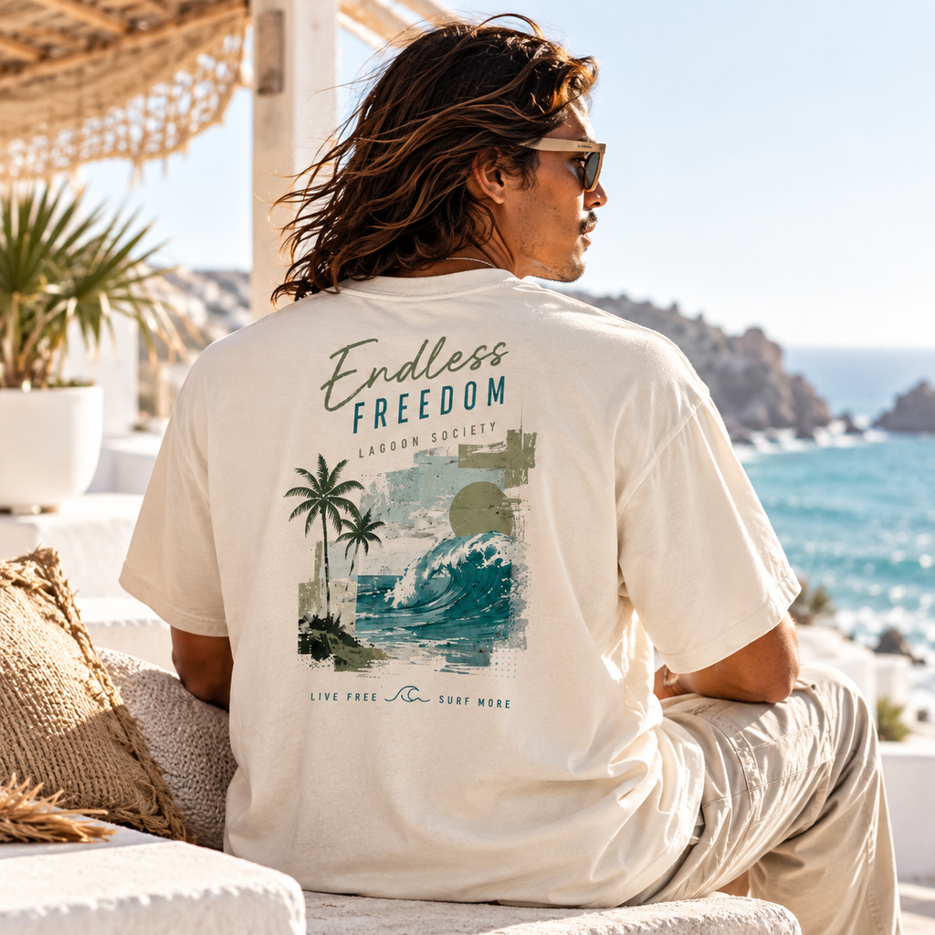 Live Free Surf More Oversized Tee