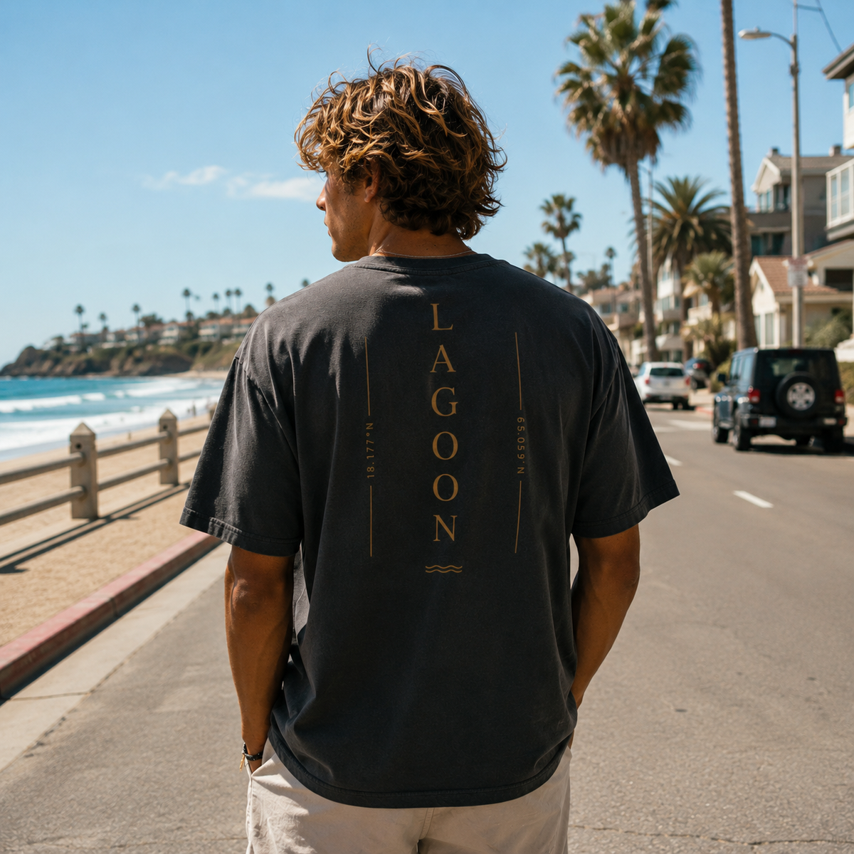 Lagoon Lines Oversized Tee